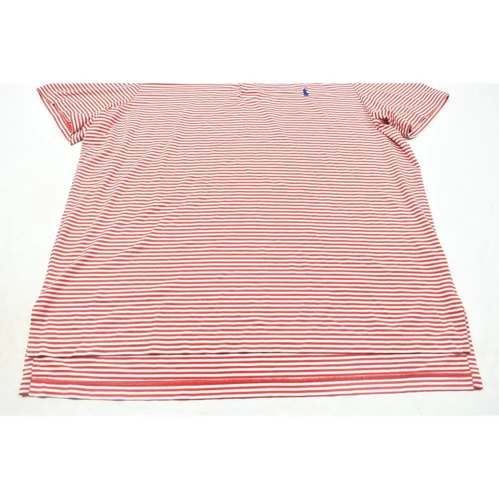 Polo Ralph Lauren Performance Polo Shirt Mens 2XL Red White Stripe Short Sleeve